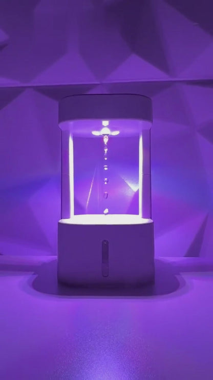 Aeverdrop Anti-Gravity Humidifier by Lumaveil — levitating water drops with soft ambient lighting and quiet mist output